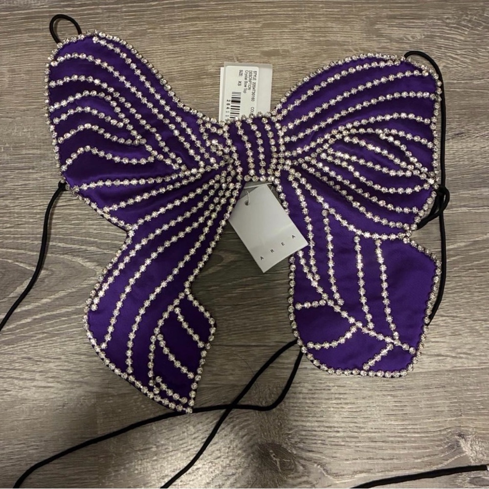 AREA Crystal Bow Top Size 4 NWT. - Picture 6 of 7